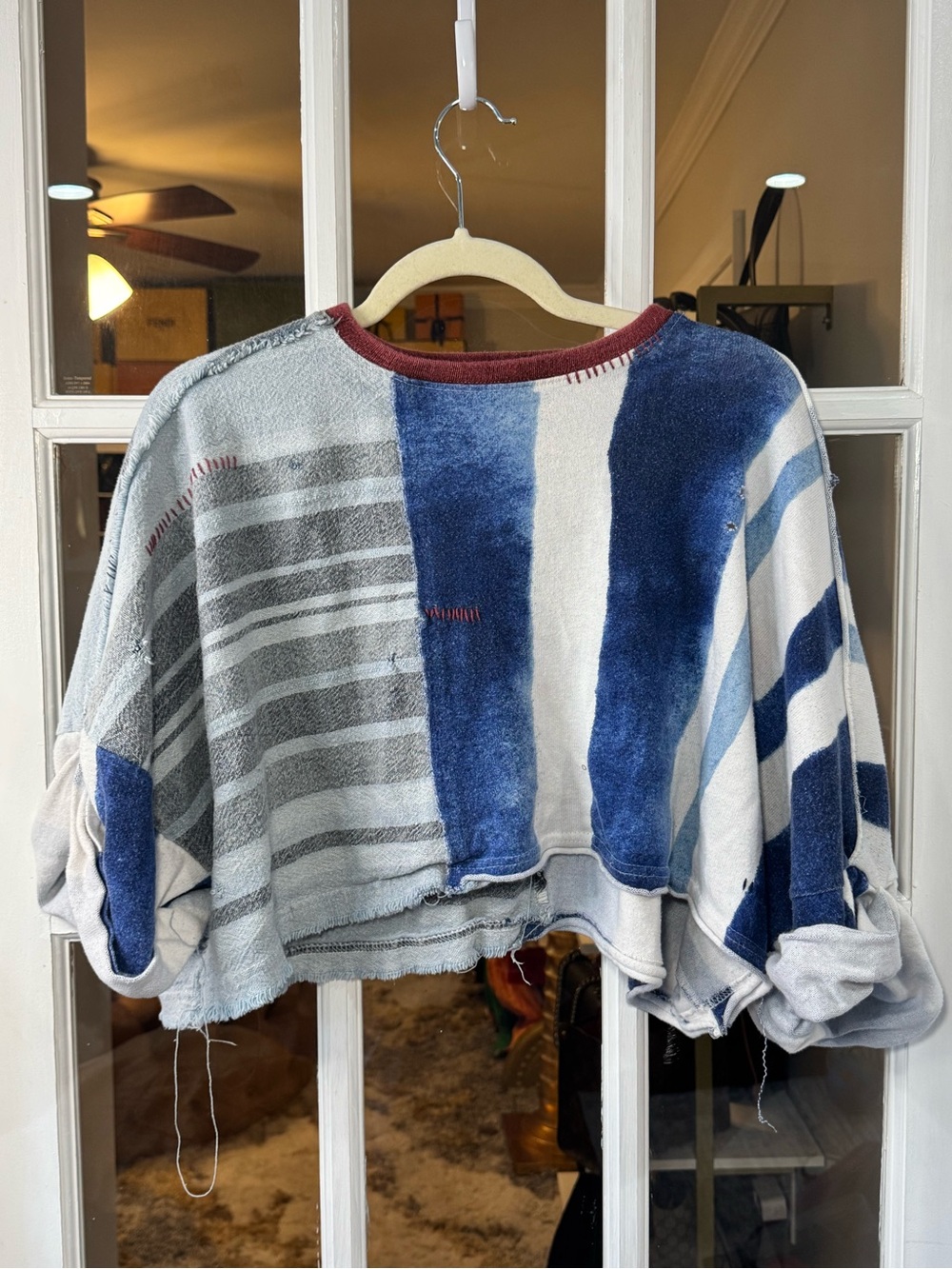 🌀▫️Free People We The Free North of North 2025 Distressed Striped Crop Top▫️🌀 - Picture 4 of 9